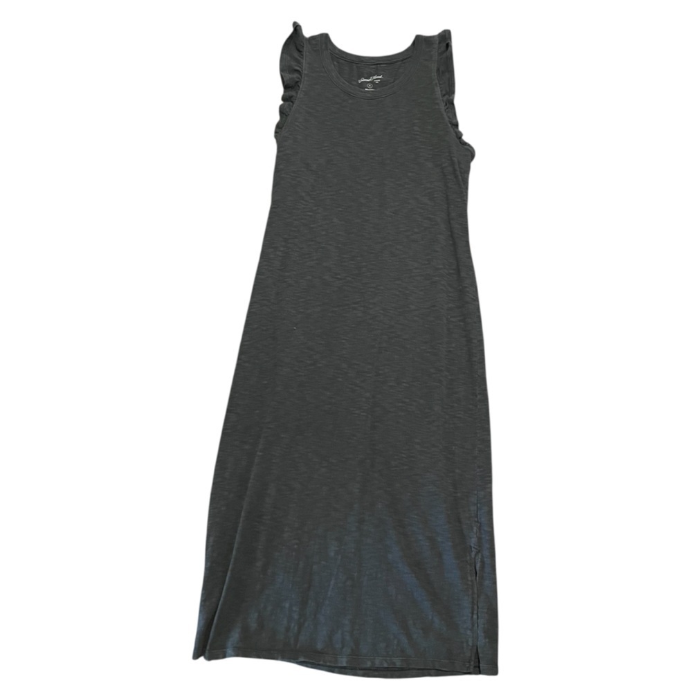 Universal Thread Dark Gray Sleeveless Dress with Ruffle Details, Size Medium
